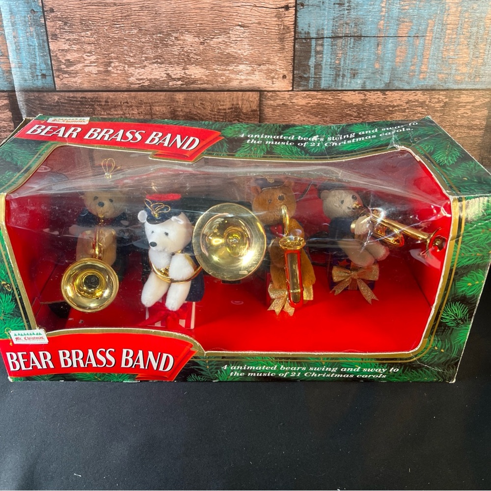 Vintage Mr Christmas Musical Brass Bear band - 21‎ songs